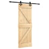 vidaXL Libisev uks Naturaalne ja must 70 x 210 cm Tahke m&auml;nnipuit