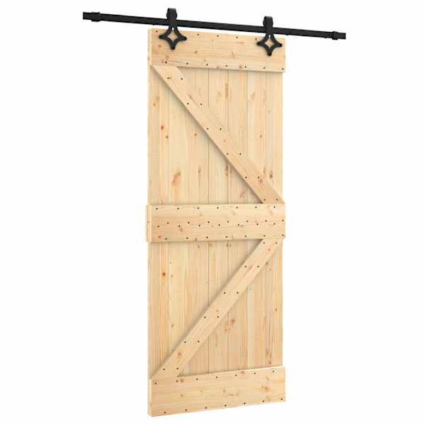 vidaXL Libisev uks 85 x 210 cm Tahke m&auml;nnipuit (t&ouml;&ouml;tlemata)