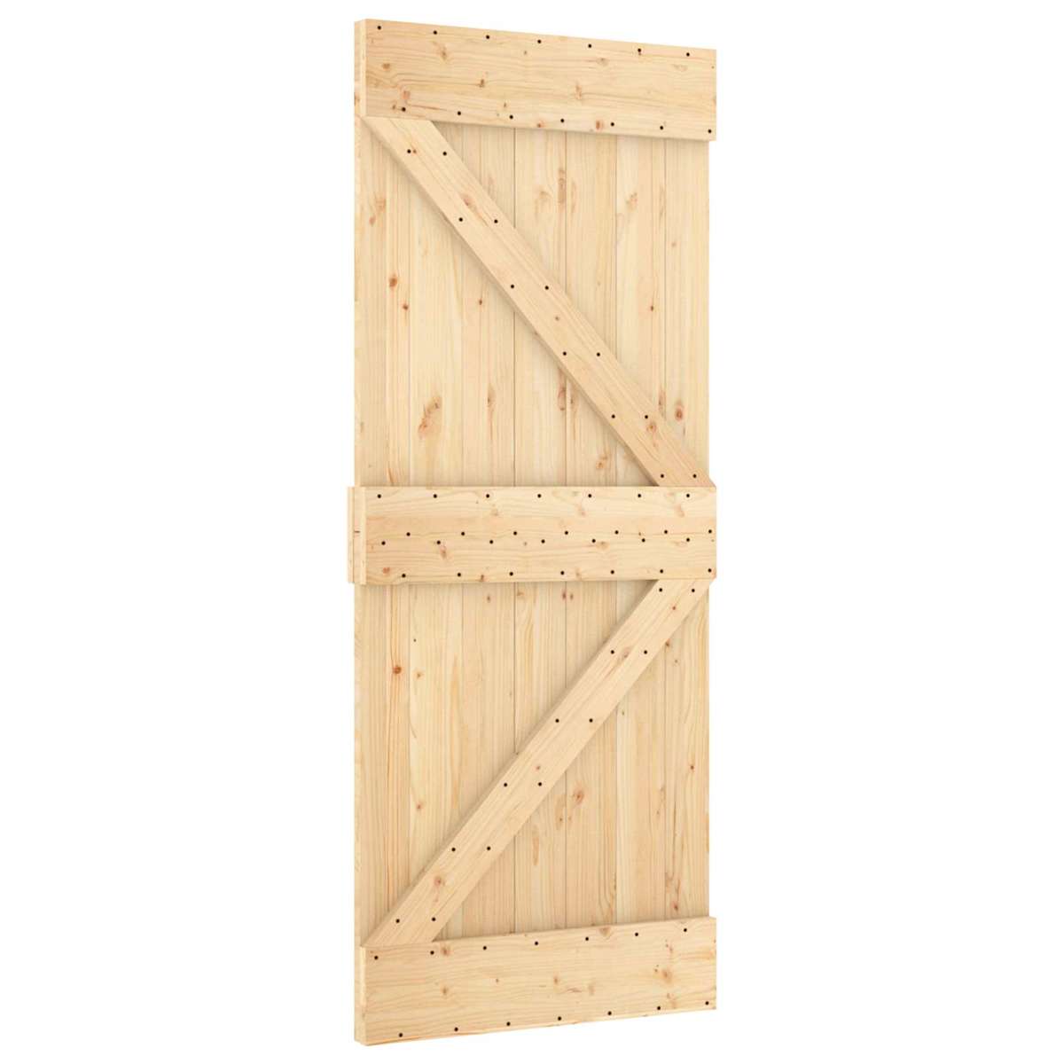Skydedør 85 x 210 cm Massivt Fyrretræ (Ubehandlet) - Billede 3