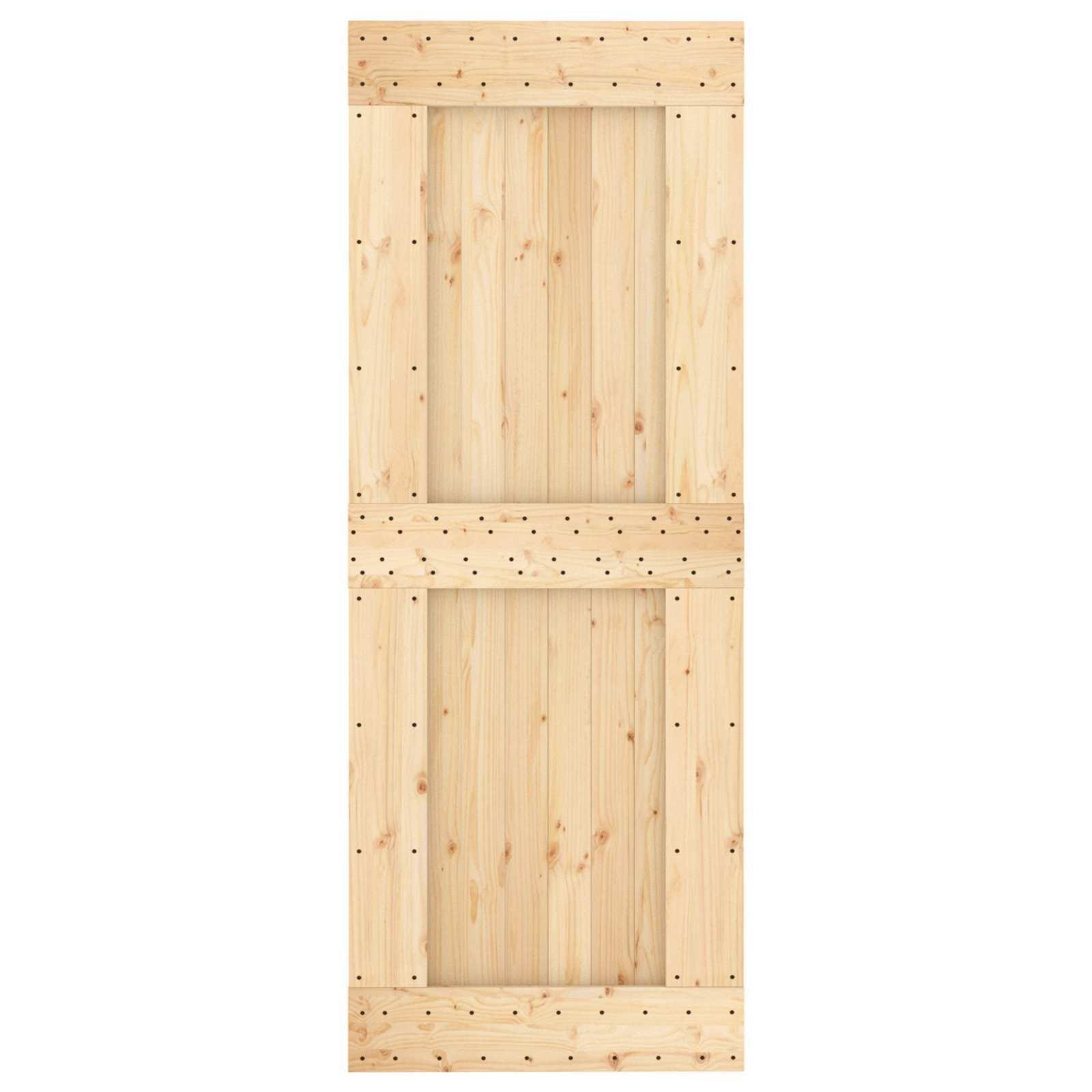 Schuifdeur Naturel en Zwart 80 x 210 cm Massief Grenenhout image 4