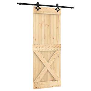 vidaXL Libisev uks 80 x 210 cm Tahke m&auml;nnipuit (t&ouml;&ouml;tlemata)