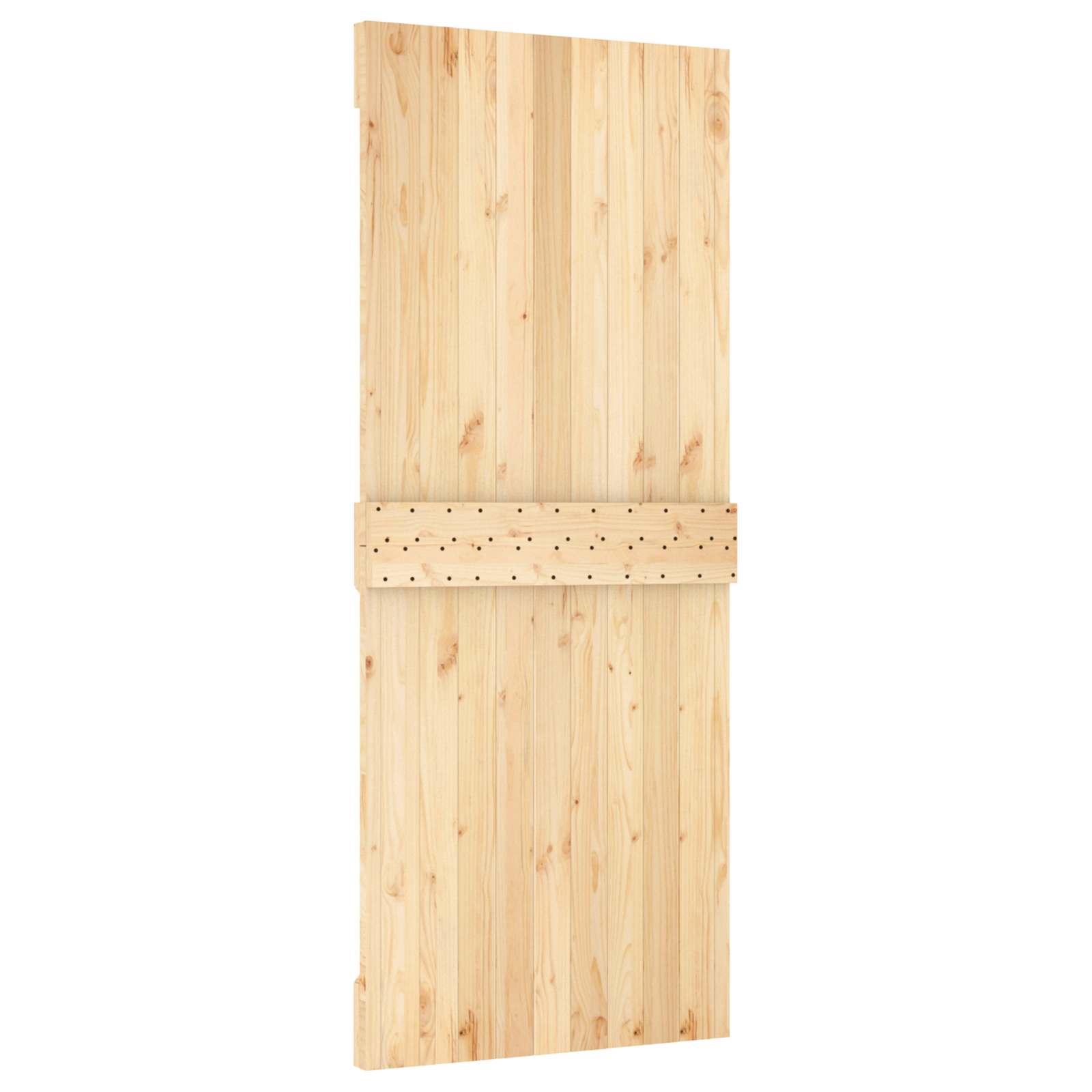Schuifdeur Naturel en Zwart 85 x 210 cm Massief Grenenhout image 5