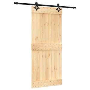 vidaXL Libisev uks 90 x 210 cm Tahke m&auml;nnipuit (t&ouml;&ouml;tlemata)