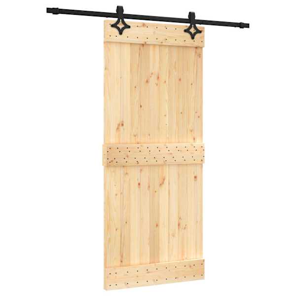 vidaXL Libisev uks 90 x 210 cm Tahke m&auml;nnipuit (t&ouml;&ouml;tlemata)
