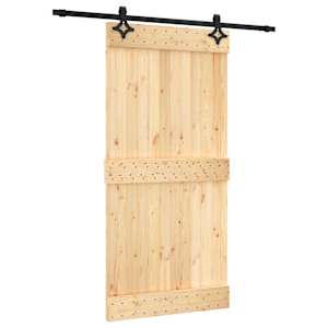 vidaXL Libisev uks 100 x 210 cm Tahke m&auml;nnipuit (t&ouml;&ouml;tlemata)
