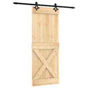 vidaXL Libisev uks 80 x 210 cm Tahke m&auml;nnipuit (t&ouml;&ouml;tlemata)