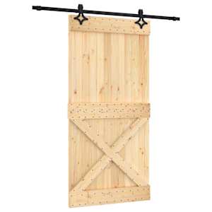 vidaXL Libisev uks 100 x 210 cm Tahke m&auml;nnipuit (t&ouml;&ouml;tlemata)
