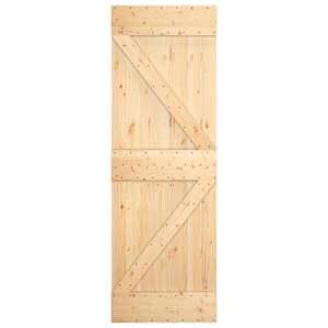 Posuvné dveře Přírodní a bílá 70 x 210 cm Masivní borové dřevo - obrázek 4