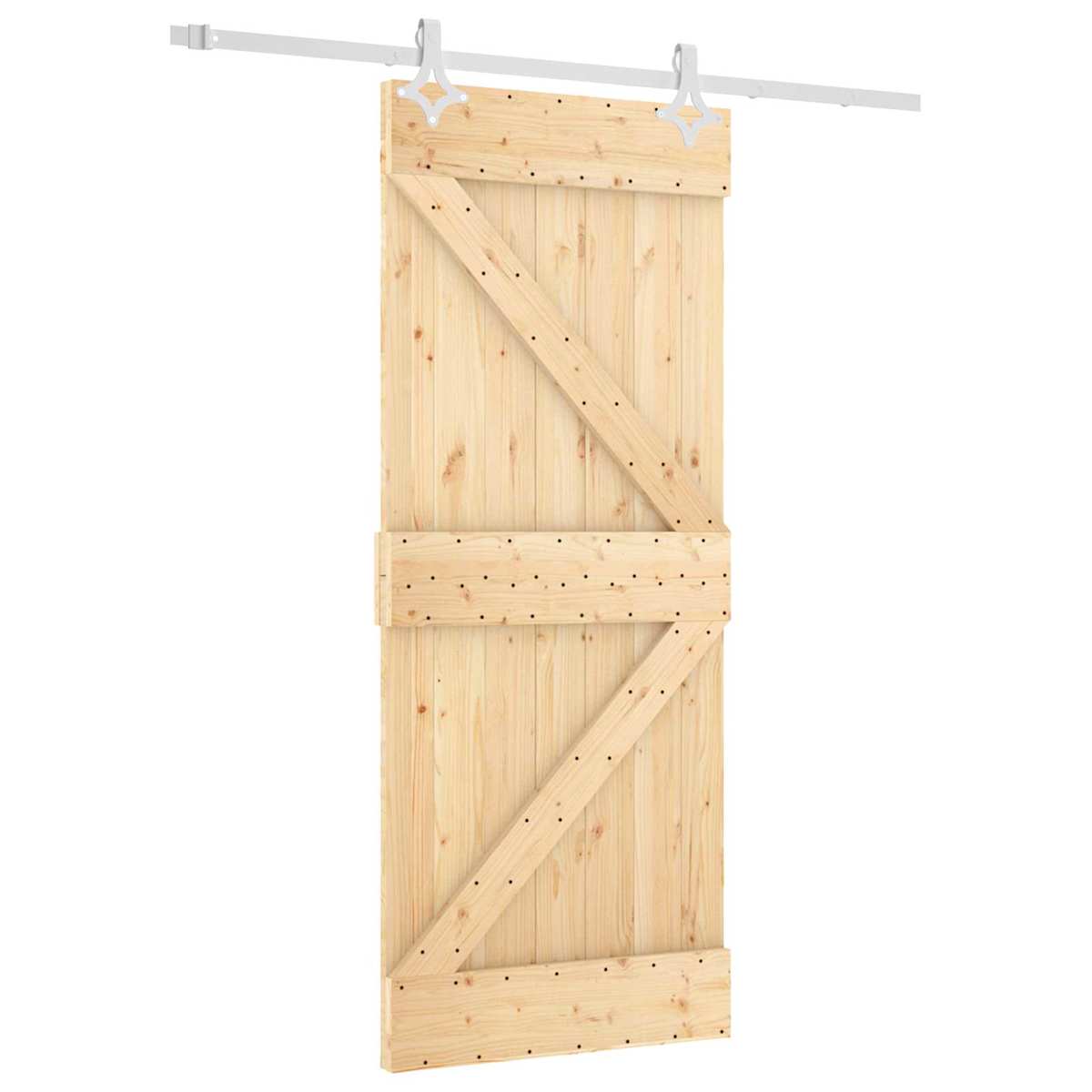 Skydedør 85 x 210 cm Massivt Fyrretræ (Ubehandlet) - Billede 2