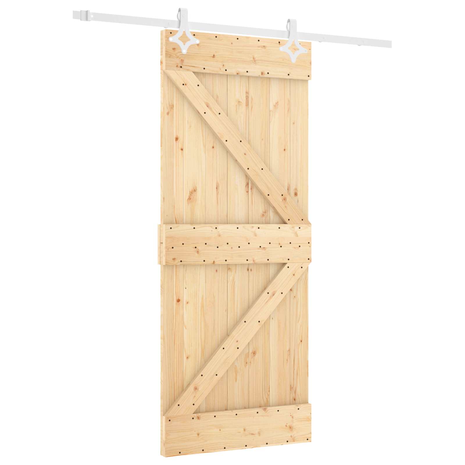Schuifdeur Natuurlijk en Wit 80 x 210 cm Massief grenenhout image 2