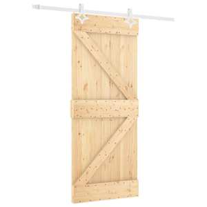 vidaXL Libisev uks Looduslik ja Valge 80 x 210 cm Toekas m&auml;nnipuit