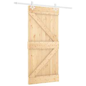 vidaXL Libisev uks 90 x 210 cm Toekas m&auml;nnipuit Looduslik ja Valge