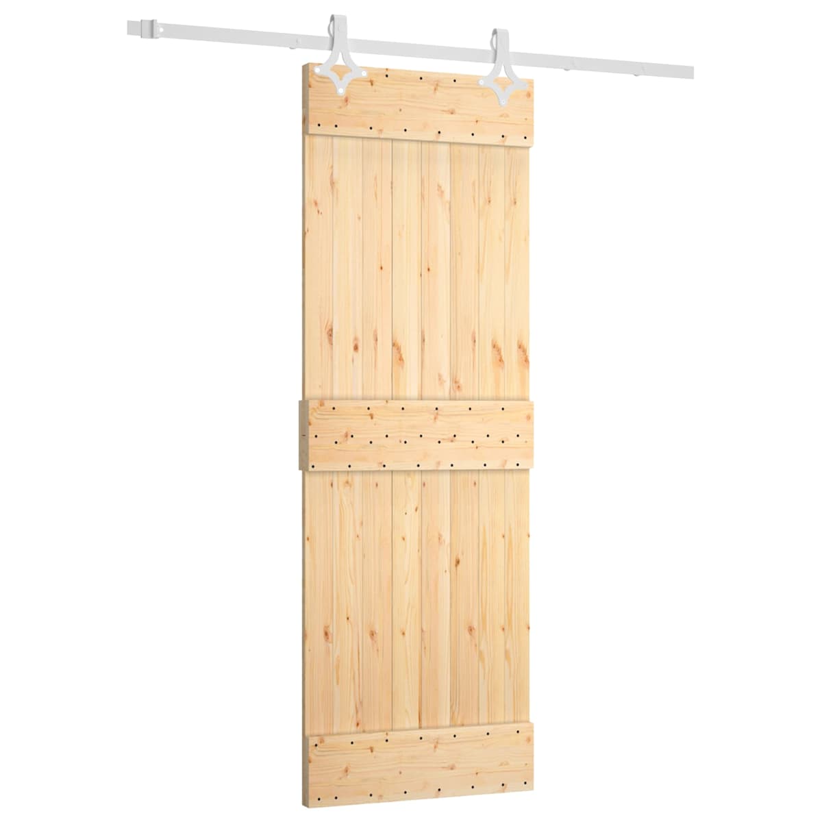 Skydedør 70 x 210 cm Massivt Fyrretræ (Ubehandlet) - Billede 2