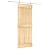 vidaXL Libisev uks Looduslik ja Valge 80 x 210 cm Tahke m&auml;nnipuit