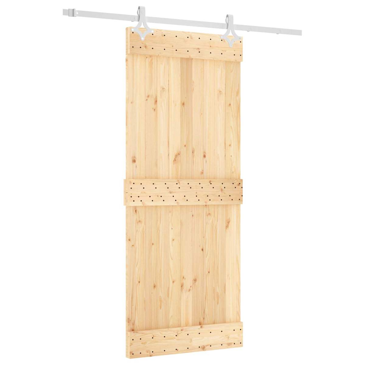 Skydedør 85 x 210 cm Massivt Fyrretræ (Ubehandlet) - Billede 2
