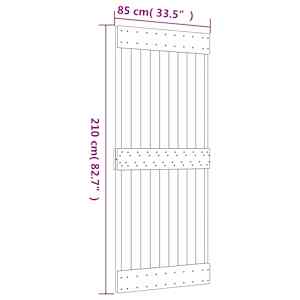 Posuvné dveře Přírodní a bílá 85 x 210 cm Masivní borové dřevo - obrázek 11