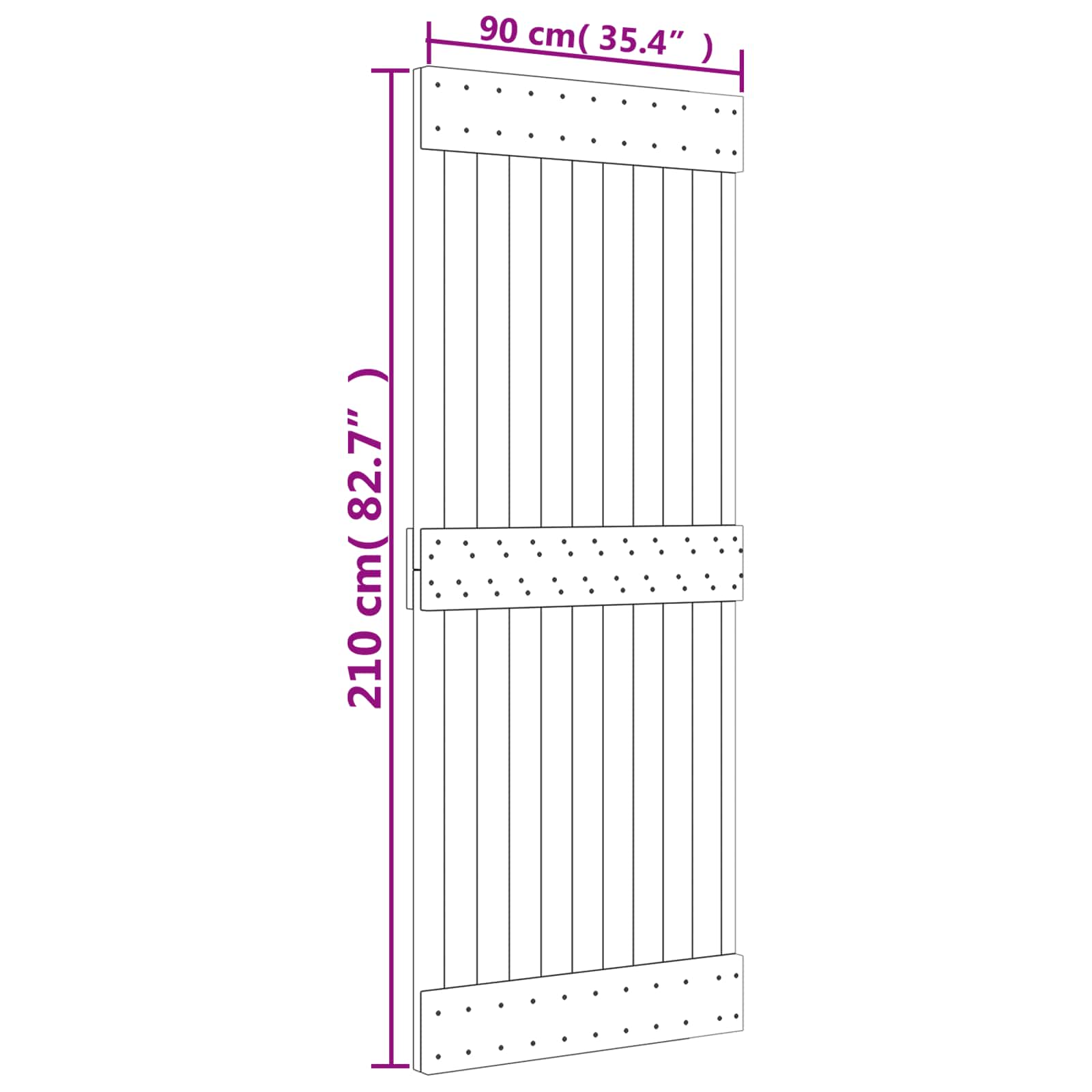 Schuifdeur Natuurlijk en Wit 90 x 210 cm Massief Grenenhout image 11