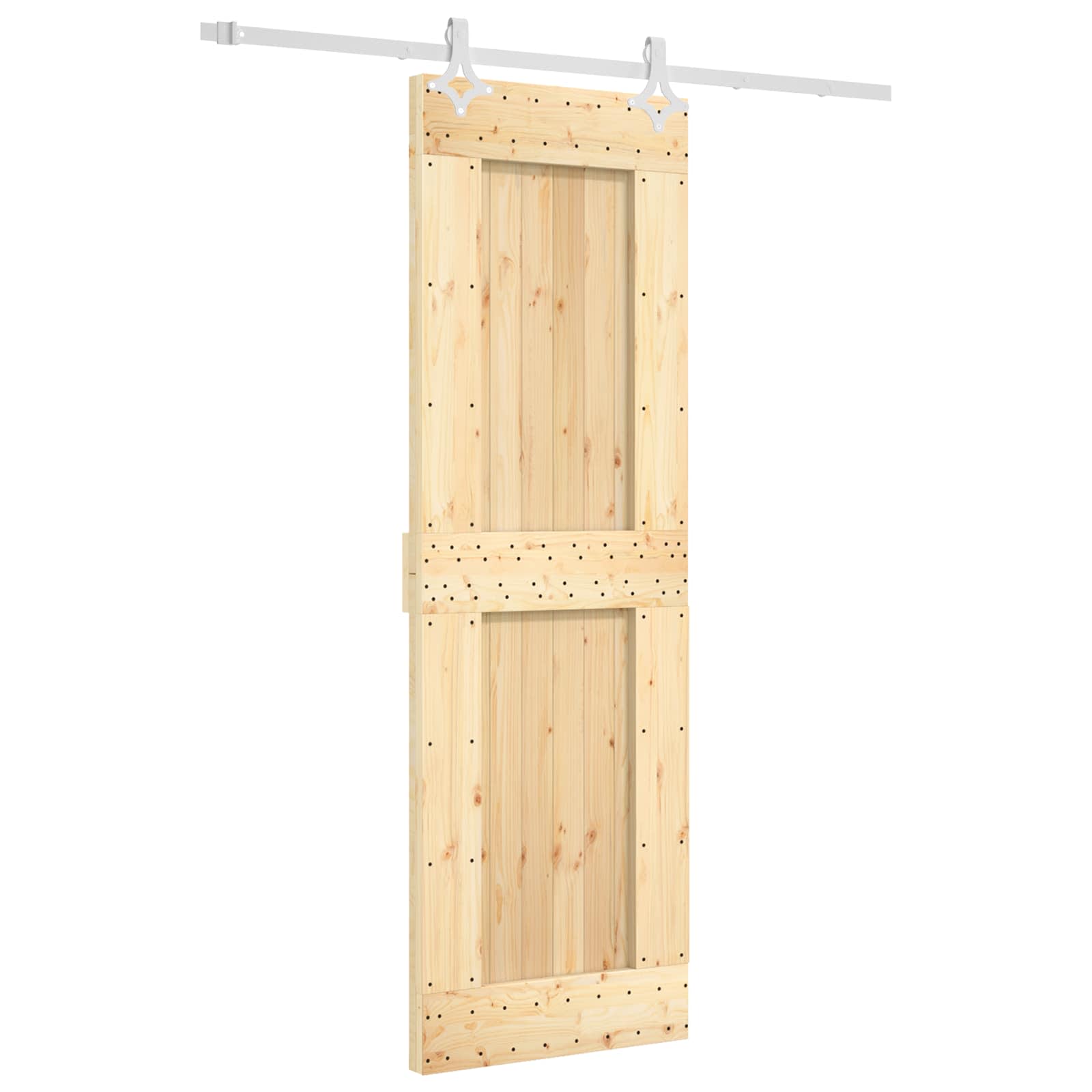 Schuifdeur Natuurlijk en Wit 70 x 210 cm Massief Grenenhout image 2