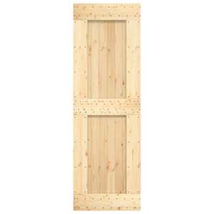 Posuvné dveře Přírodní a bílá 70 x 210 cm Masivní borové dřevo - obrázek 4