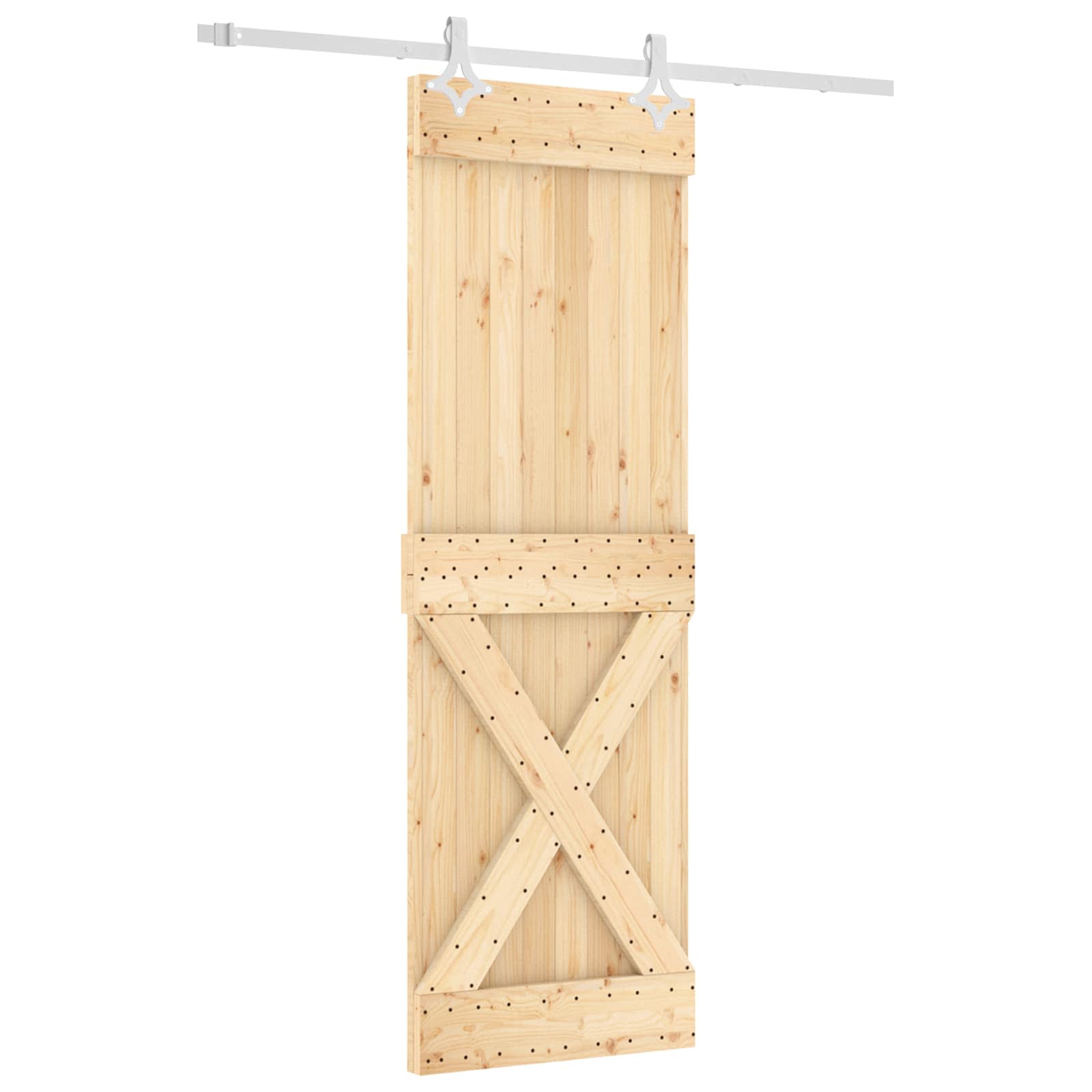 Schuifdeur Natuurlijk en Wit 70 x 210 cm Massief Grenenhout image 2