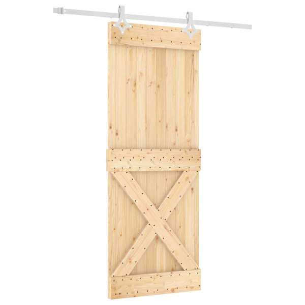 vidaXL Libisev uks 80 x 210 cm Tahke m&auml;nnipuit (t&ouml;&ouml;tlemata)