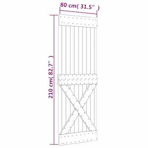 Posuvné dveře Přírodní a bílá 80 x 210 cm Masivní borové dřevo - obrázek 11