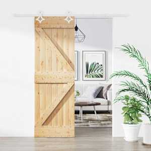 Posuvné dveře Přírodní a bílá 70 x 210 cm Masivní borové dřevo