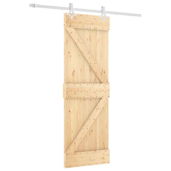 vidaXL Libisev uks 70 x 210 cm Tahke m&auml;nnipuit (t&ouml;&ouml;tlemata)