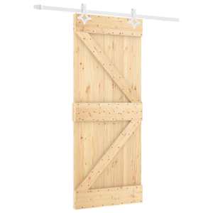 vidaXL Libisev uks Looduslik ja Valge 80 x 210 cm Toekas m&auml;nnipuit