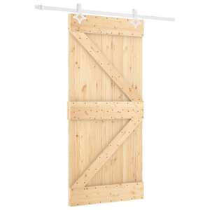 vidaXL Libisev uks Looduslik ja Valge 90 x 210 cm Toekas m&auml;nnipuit