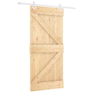 vidaXL Libisev uks 100 x 210 cm Toekas m&auml;nnipuit Looduslik ja Valge
