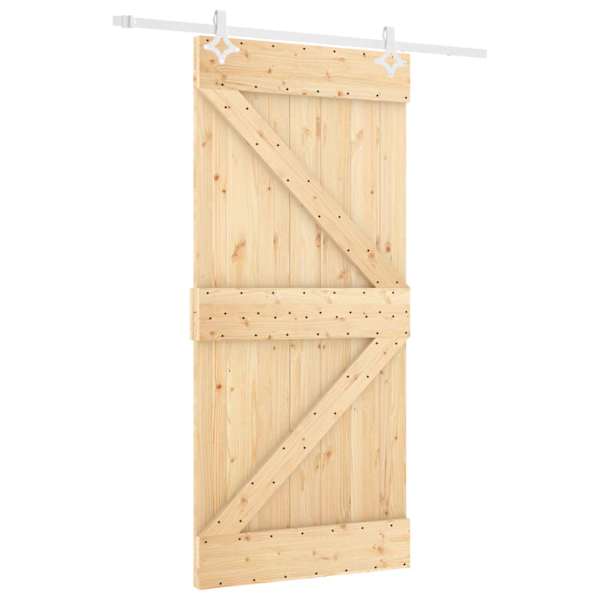 vidaXL Libisev uks 100 x 210 cm Toekas m&auml;nnipuit Looduslik ja Valge