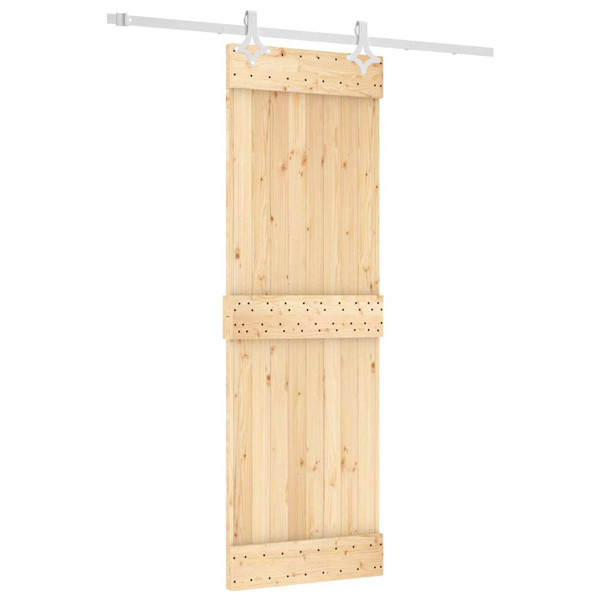 Skydedør Natur og hvid 70 x 210 cm Massivt Fyrretræ - Billede 2