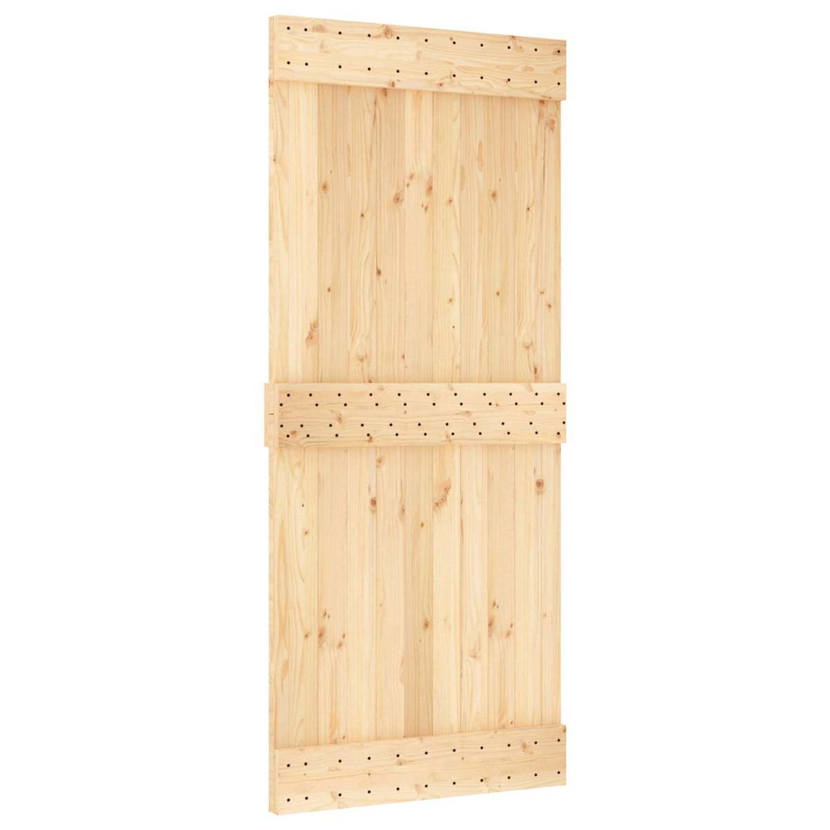 Skydedør 90 x 210 cm Massivt Fyrretræ (Ubehandlet) - Billede 3