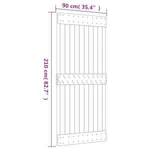 Posuvné dveře Přírodní a bílá 90 x 210 cm Masivní borové dřevo - obrázek 11