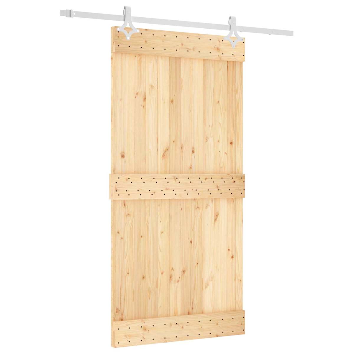 Skydedør 100 x 210 cm Massivt Fyrretræ (Ubehandlet) - Billede 2