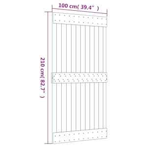 Posuvné dveře Přírodní a bílá 100 x 210 cm Masivní borové dřevo - obrázek 11