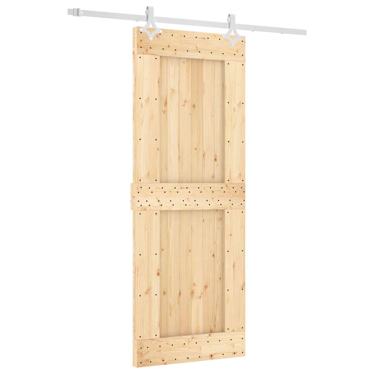 Skydedør 80 x 210 cm Massivt Fyrretræ (Ubehandlet) - Billede 2