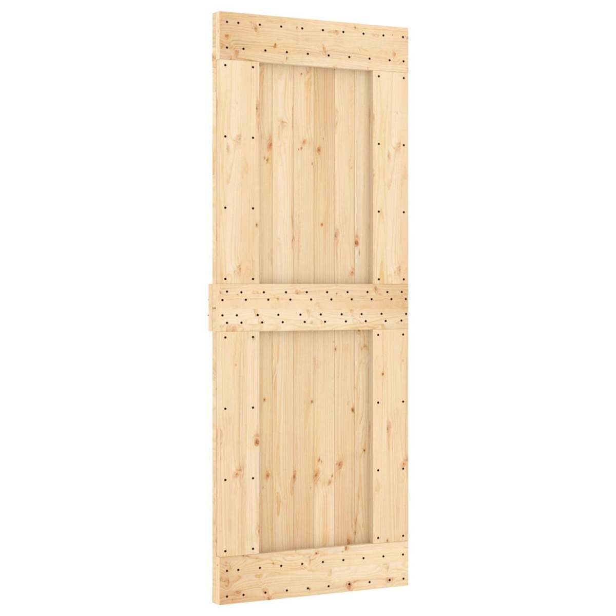 Skydedør 80 x 210 cm Massivt Fyrretræ (Ubehandlet) - Billede 3