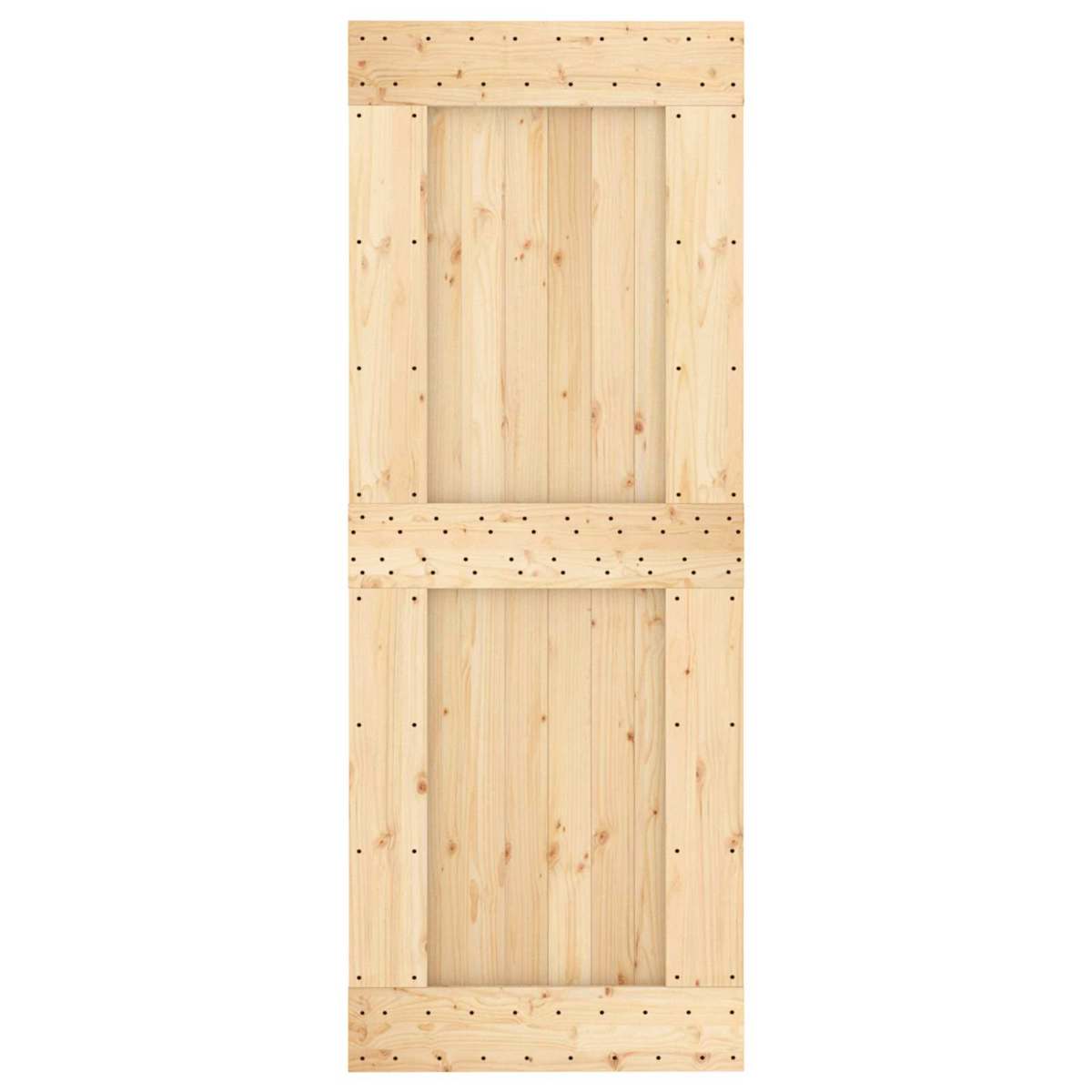 Skydedør 80 x 210 cm Massivt Fyrretræ (Ubehandlet) - Billede 4