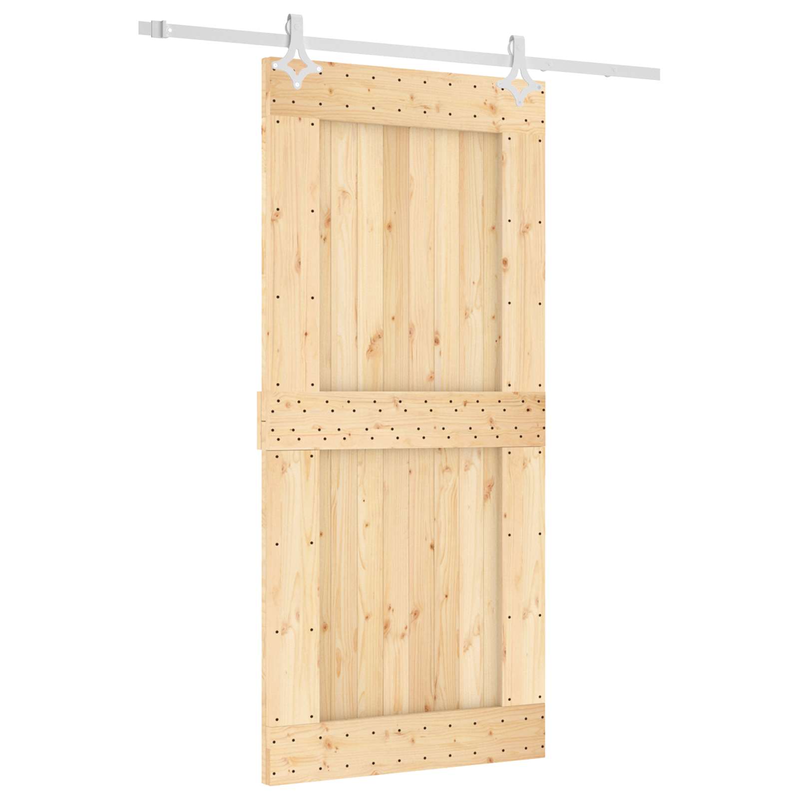 Schuifdeur Natuurlijk en Wit 95 x 210 cm Massief Grenenhout image 2
