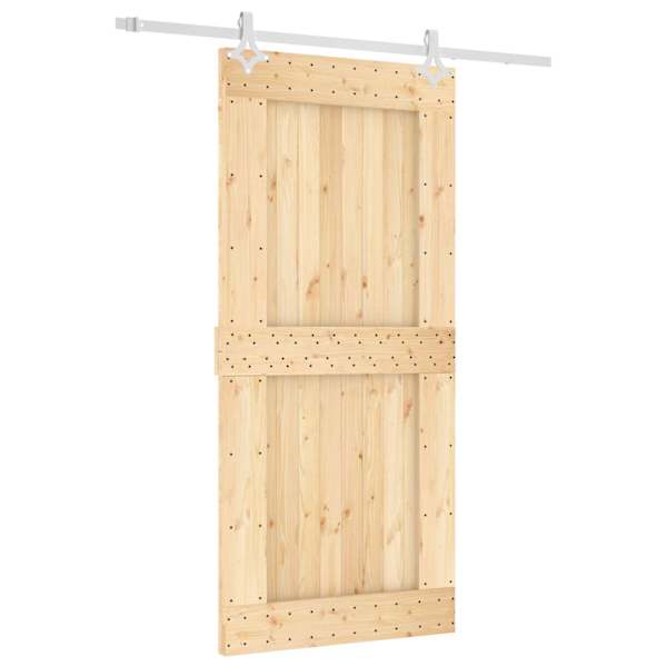 vidaXL Libisev uks 95 x 210 cm Tahke m&auml;nnipuit (t&ouml;&ouml;tlemata)