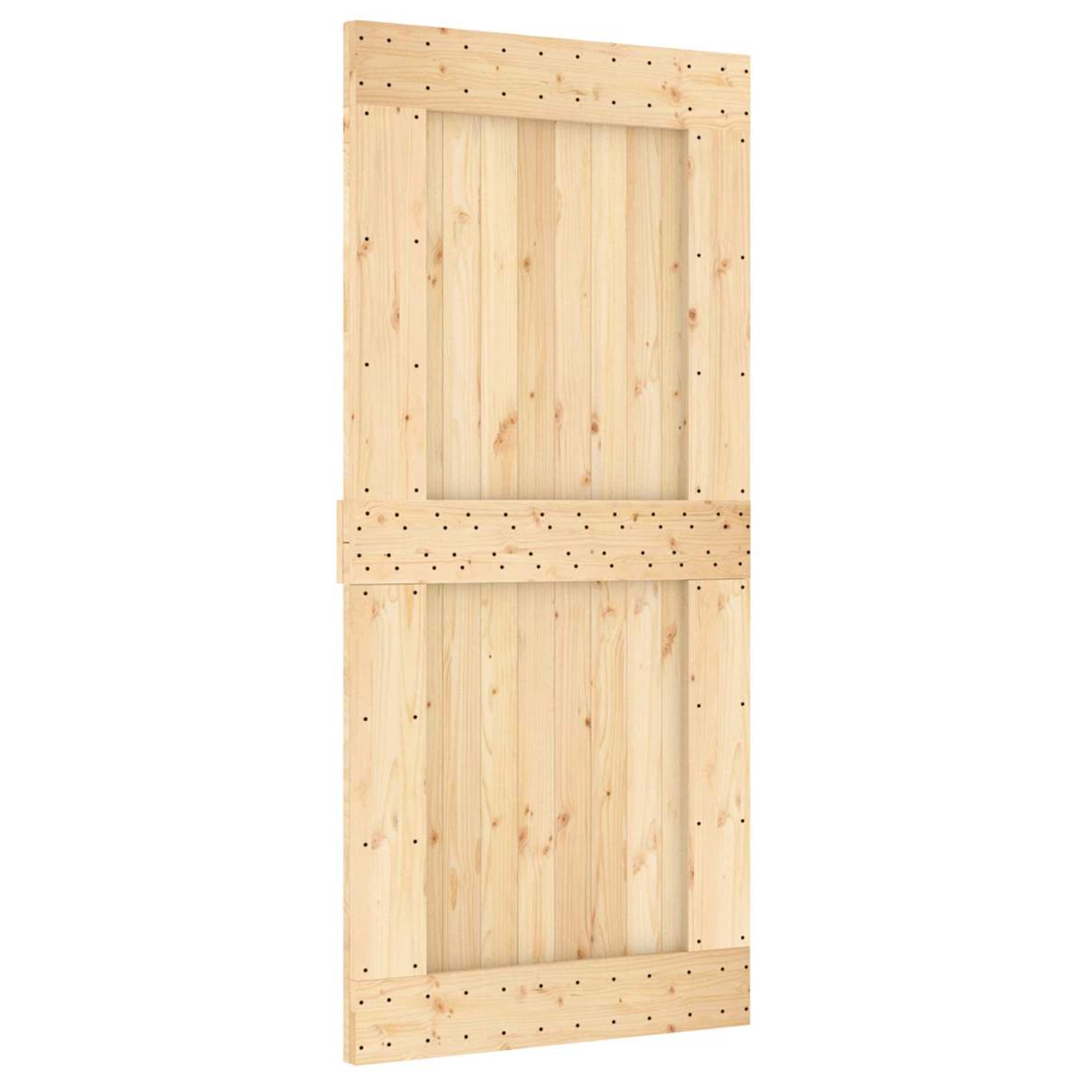 Skydedør 95 x 210 cm Massivt Fyrretræ (Ubehandlet) - Billede 3