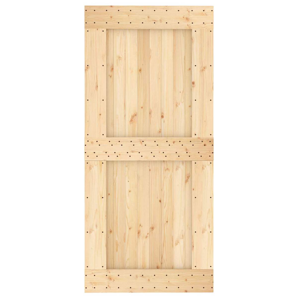 Skydedør 95 x 210 cm Massivt Fyrretræ (Ubehandlet) - Billede 4