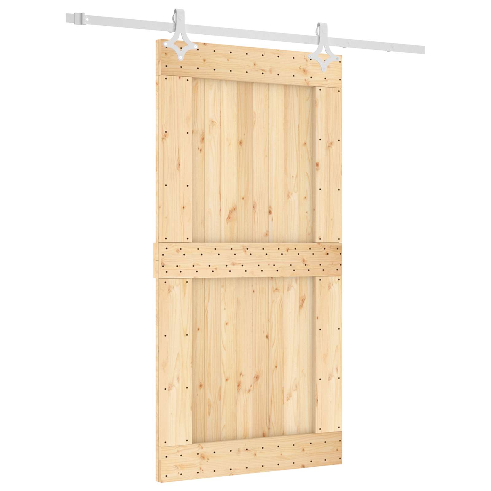 Schuifdeur Natuurlijk en Wit 100 x 210 cm Massief Grenenhout image 2