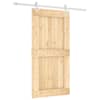vidaXL Libisev uks Looduslik ja Valge 100 x 210 cm Tahke m&auml;nnipuit