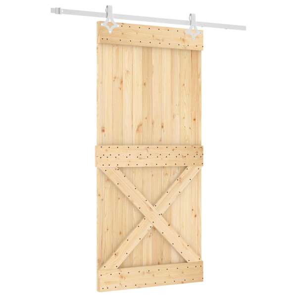 vidaXL Libisev uks 95 x 210 cm Tahke m&auml;nnipuit (t&ouml;&ouml;tlemata)