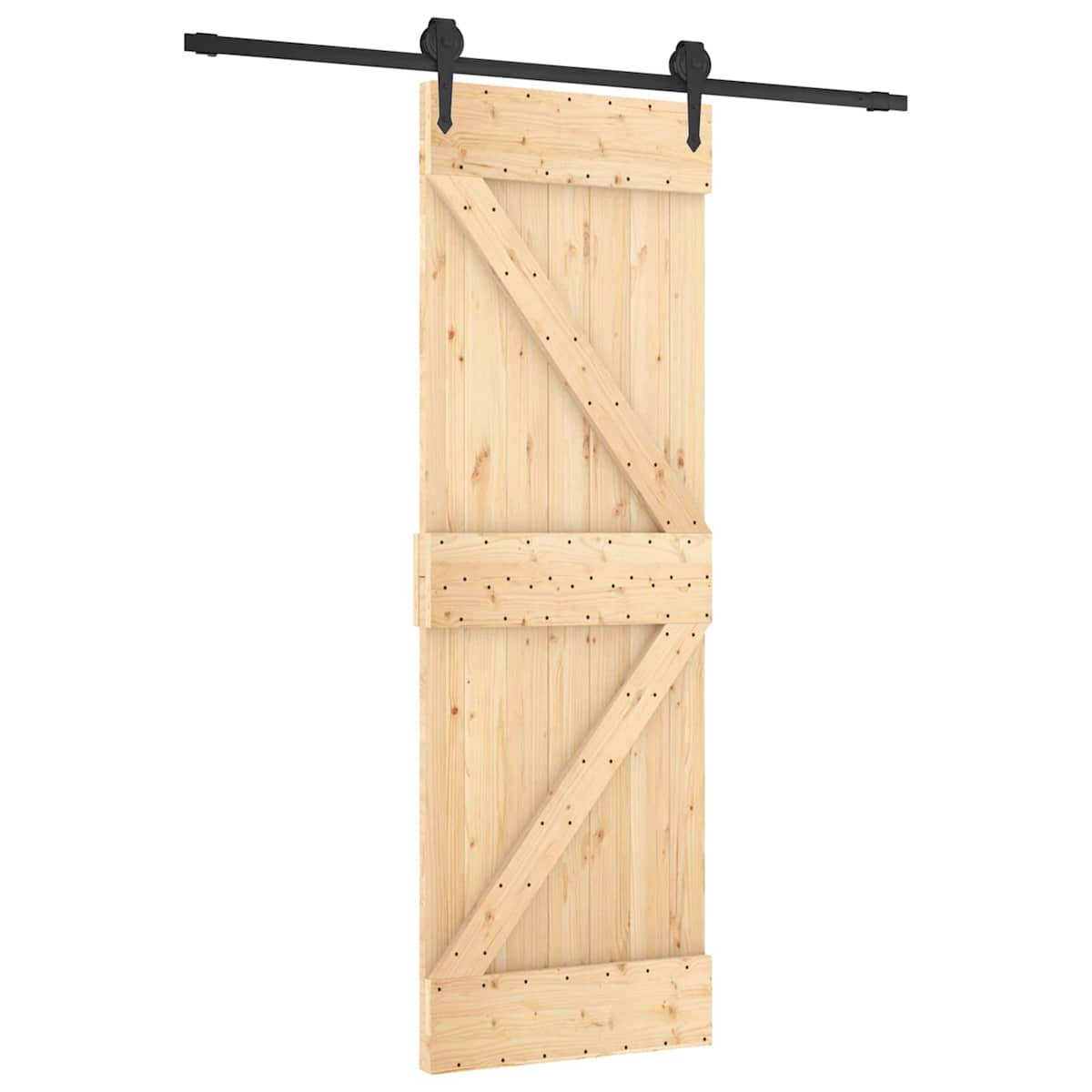Skydedør 70 x 210 cm Massivt Fyrretræ (Ubehandlet) - Billede 2