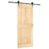 vidaXL Libisev uks Naturaalne ja must 85 x 210 cm Tahke m&auml;nnipuit