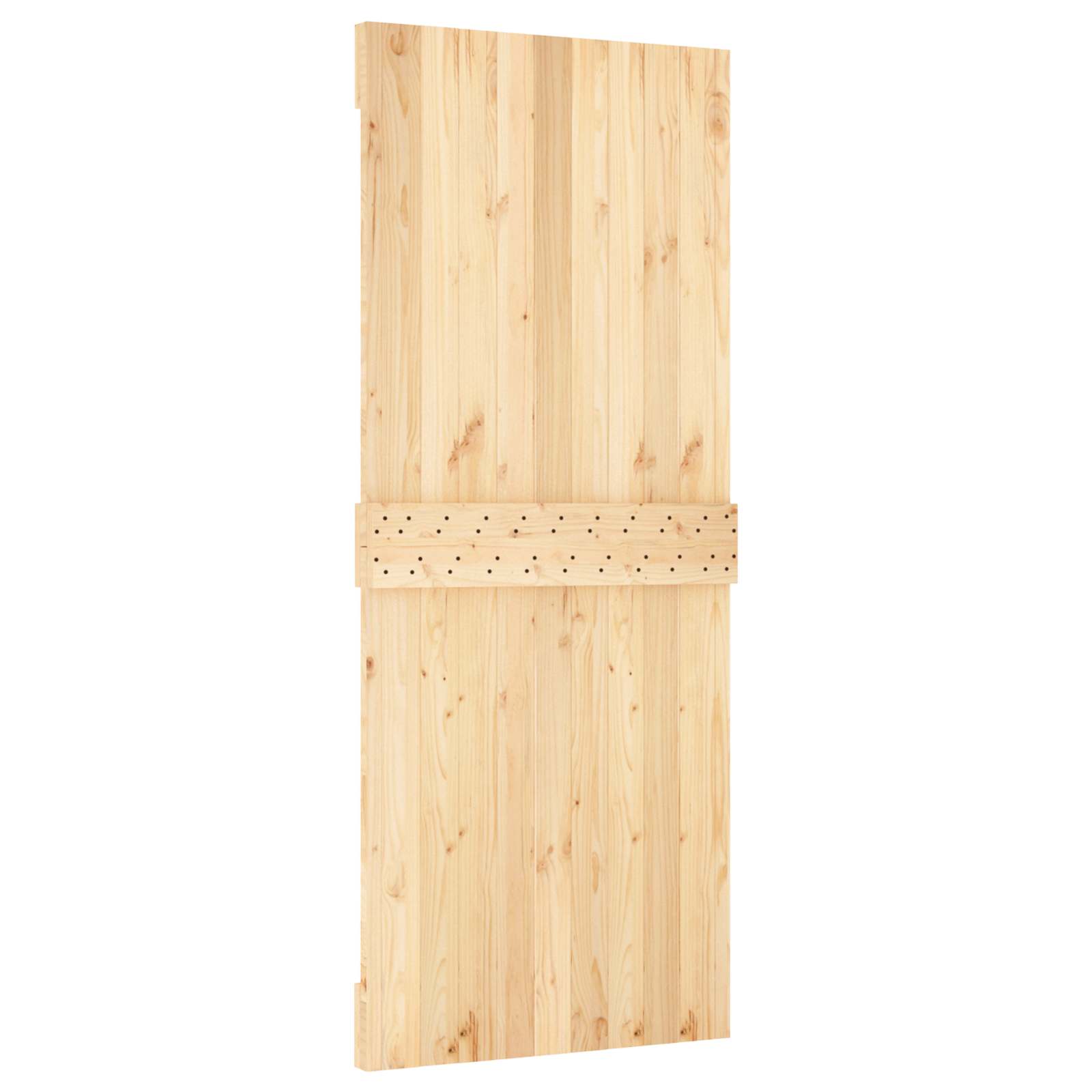 Schuifdeur Naturel en Zwart 85 x 210 cm Massief Grenenhout image 5